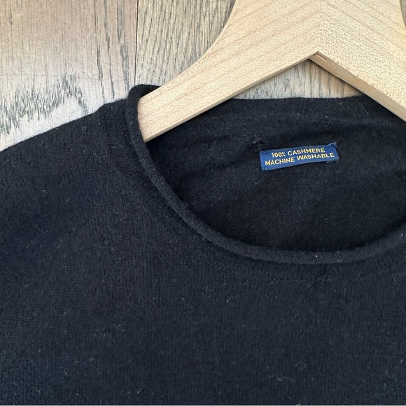 Vintage Midweight 100% Cashmere Crew Neck Long Sleeve Sweater Black Medium - Picture 5 of 8